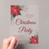 Invitations En Acrylique Festif Floral Poinsettia Noël (In situ (ordinateur de poche))