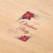 Invitations En Acrylique Festif Floral Poinsettia Noël (Poser)