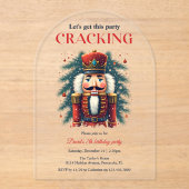 Invitations En Acrylique Festive Cracking à thème Anniversaire (Recto)