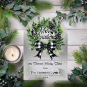 Invitations En Acrylique Festive Holiday Wreath Merry Christmas Non-Photo