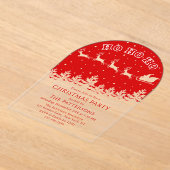 Invitations En Acrylique Festive moderne Noël Party Père Noël Rouge (Poser)