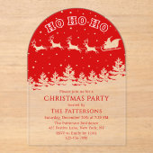 Invitations En Acrylique Festive moderne Noël Party Père Noël Rouge (Recto)