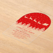 Invitations En Acrylique Festive moderne Noël Party Père Noël Rouge (Poser)