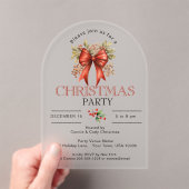 INVITATIONS EN ACRYLIQUE FESTIVE RED VACANCES BOW CHRISTMAS PARTY (In situ (ordinateur de poche))