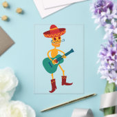 Invitations En Acrylique Festive Skeleton Guitar Player (Insitu (Mariage))