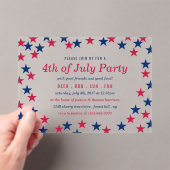 Invitations En Acrylique Fête 4 juillet Confetti, Étoile (In situ (ordinateur de poche))