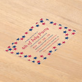 Invitations En Acrylique Fête 4 juillet Confetti, Étoile (Poser)