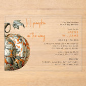 Invitations En Acrylique Fête bébé Li'l Pumpkin (Recto)
