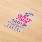 Invitations En Acrylique Fête d'anniversaire (Poser)