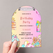 Invitations En Acrylique Fête d'anniversaire (In situ (ordinateur de poche))