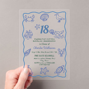 Invitations En Acrylique Fête d'anniversaire 18 ans sur le thème de la vie