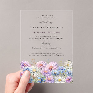 Invitations En Acrylique Fête d'anniversaire 19 ans Fleur du mois de naissa