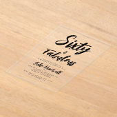 Invitations En Acrylique Fête d'anniversaire 60 ans avec un script minimal (Poser)