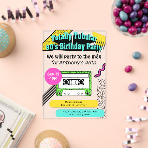 Invitations En Acrylique Fête d'anniversaire complètement géniale des année