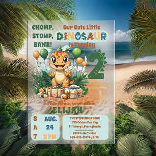 Invitations En Acrylique Fête d'anniversaire de 2 ans pour un joli petit ga
