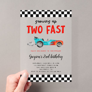 Invitations En Acrylique Fête d'anniversaire de garçon de course de voiture