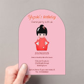 Invitations En Acrylique fête d'anniversaire de poupée japonaise (In situ (ordinateur de poche))