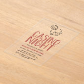 Invitations En Acrylique Fête d'anniversaire du casino moderne (Poser)