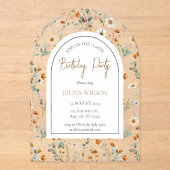 Invitations En Acrylique Fête d'anniversaire fleur sauvage (Recto)