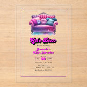 Invitations En Acrylique Fête d'anniversaire Let's Disco (Recto)