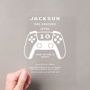 Invitations En Acrylique Fête d'anniversaire moderne minimaliste pour enfan