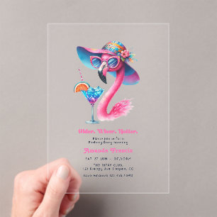Invitations En Acrylique Fête d'anniversaire Older Wiser Hotter Hot Pink Ma