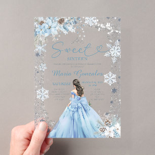 Invitations En Acrylique Fête d'anniversaire pour les seize ans de Noël en