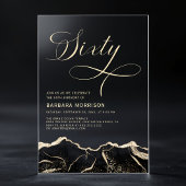 Invitations En Acrylique Fête d'anniversaire soixante ans Black Gold Agate