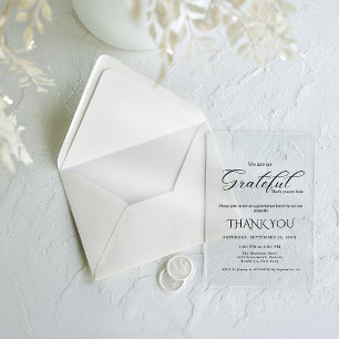 Invitations En Acrylique Fête d'appréciation de script moderne, fête de gra