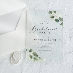Invitations En Acrylique Fête de Bachelorette de Feuille Verte Écriture Mod