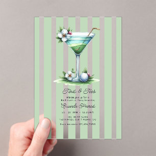 Invitations En Acrylique Fête de Bachelorette de Golf Martini Chic Prépa