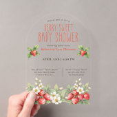 Invitations En Acrylique Fête de bébé aux fraises sucrées (In situ (ordinateur de poche))