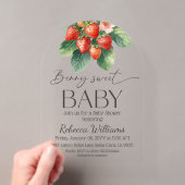 Invitations En Acrylique Fête de bébé douce fraise du marché frais (In situ (ordinateur de poche))