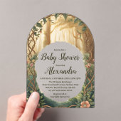 Invitations En Acrylique Fête de Bébé Forêt Enchantée (In situ (ordinateur de poche))