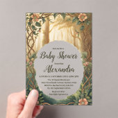 Invitations En Acrylique Fête de Bébé Forêt Enchantée (In situ (ordinateur de poche))