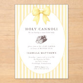 Invitations En Acrylique Fête de bébé Holy Cannoli Bow (Recto)