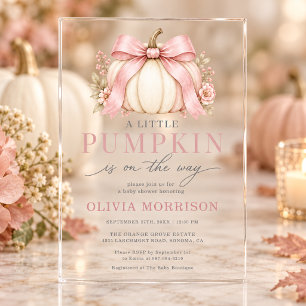 Invitations En Acrylique Fête de Bébé Little Pumpkin sur le Chemin avec un