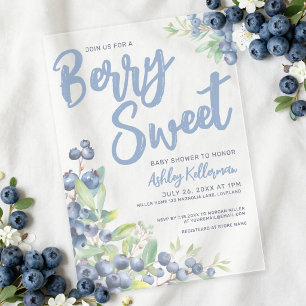 Invitations En Acrylique Fête de Bébé Myrtille Sucré