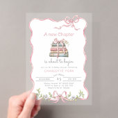 Invitations En Acrylique Fête de bébé New Chapter Storybook Pink Bow (In situ (ordinateur de poche))