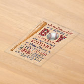 Invitations En Acrylique Fête de bébé pour garçons de baseball (Poser)