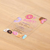 Invitations En Acrylique Fête de bébé rose Donut (Poser)