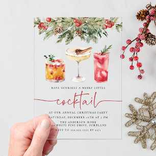 Invitations En Acrylique Fête de cocktails joyeuse et festive