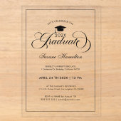 Invitations En Acrylique Fête de fin d'études Élégante Typographie Script B (Recto)