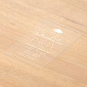 Invitations En Acrylique Fête de graduation en blanc moderne (Poser)