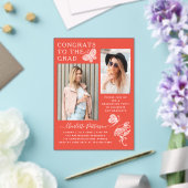 Invitations En Acrylique Fête de graduation photo de Papillon blanc rouge m (Insitu (Mariage))