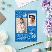 Invitations En Acrylique Fête de graduation photo Papillon blanc bleu moder (Insitu (Mariage))