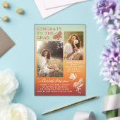 Invitations En Acrylique Fête de graduation photo papillon orange moderne (Insitu (Mariage))