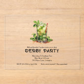 Invitations En Acrylique Fête de la course de chevaux avec Mint Julep (Recto)