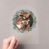 Invitations En Acrylique Fête de la photo de Noël Wreath (In situ (ordinateur de poche))