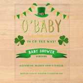 Invitations En Acrylique Fête de la Saint-Patrick pour bébé O'Baby (Recto)